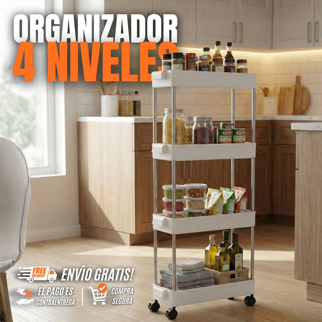 Organizador De 4 Niveles Con Ruedas Multiusos