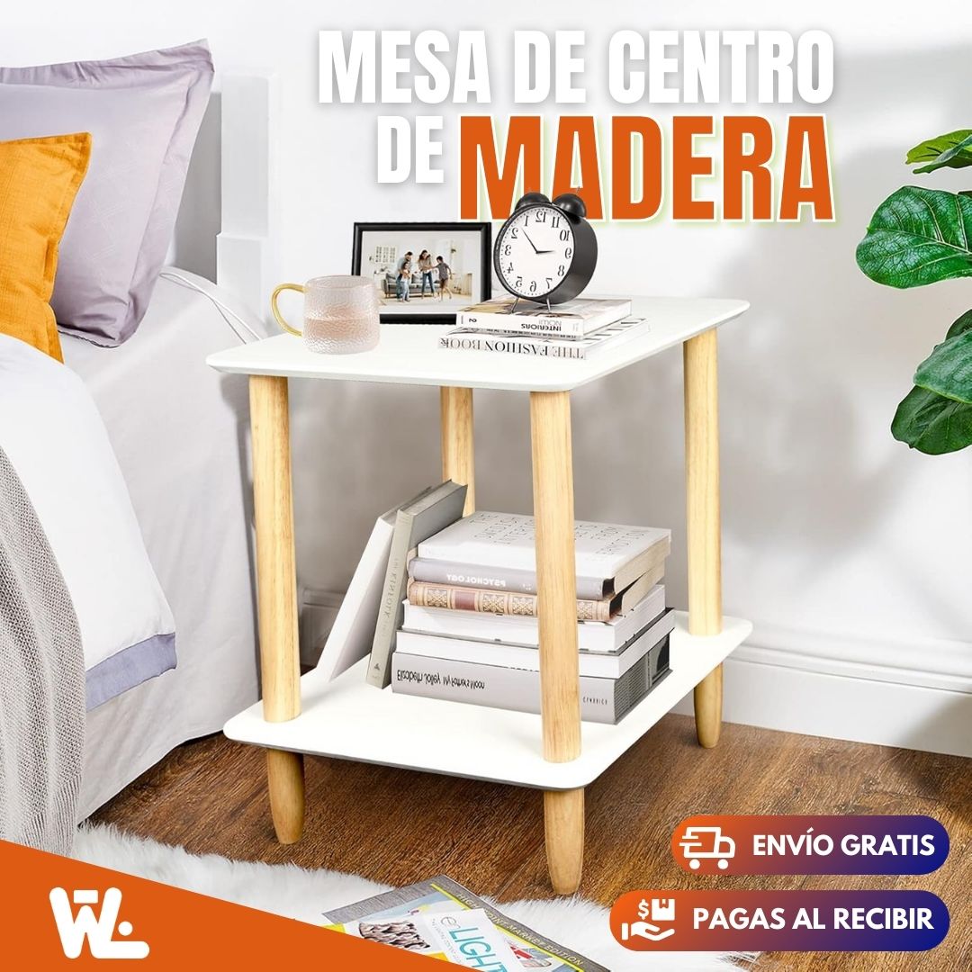 Mesa Auxiliar de Centro de Madera Blanca