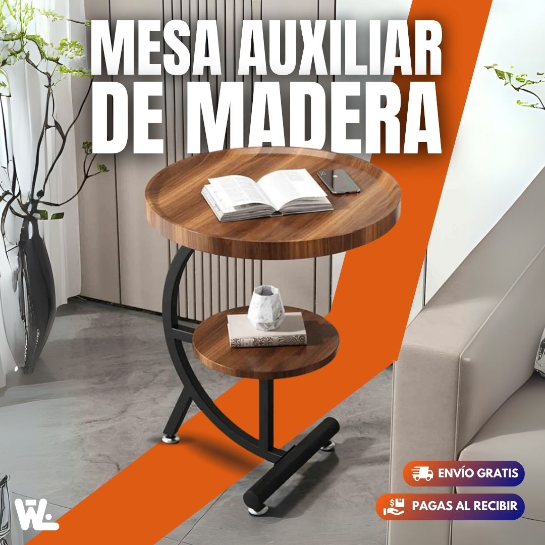 Mesa de Centro 2 Niveles de Madera