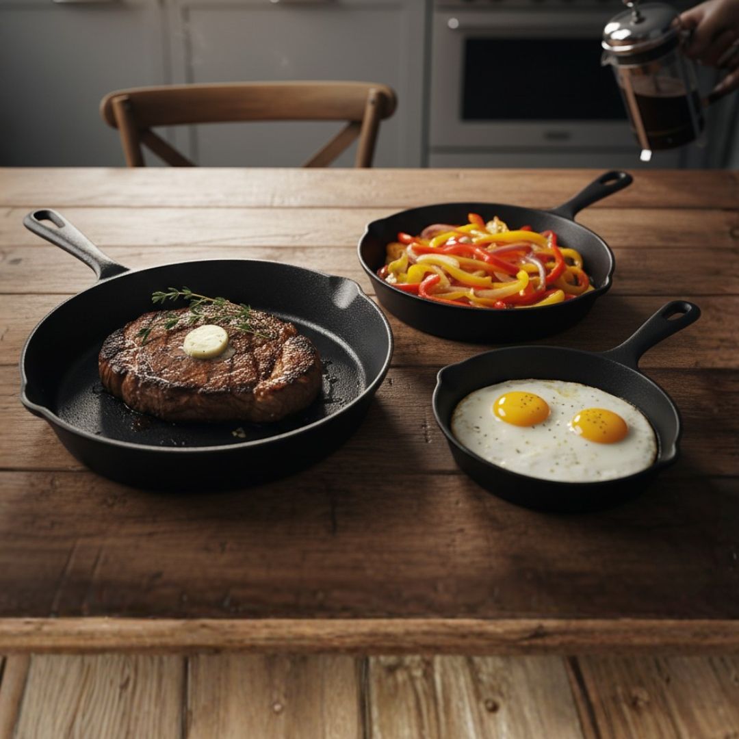 Set X3 Sartenes de Hierro Fundido