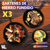 Juego X3 Sartenes de Hierro Fundido Antiadherentes