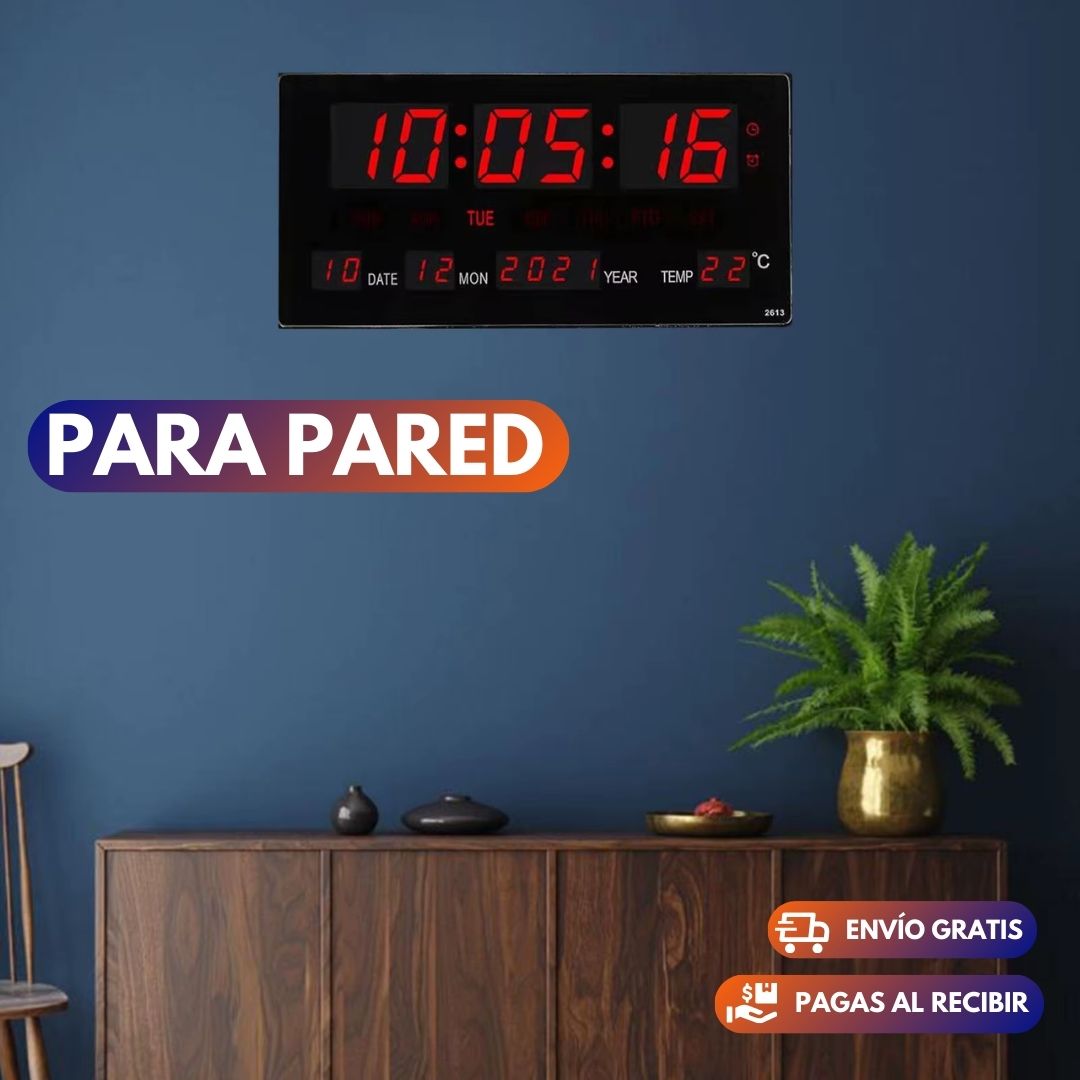 Reloj De Pared / Mesa Digital Con Alarma Y Calendario