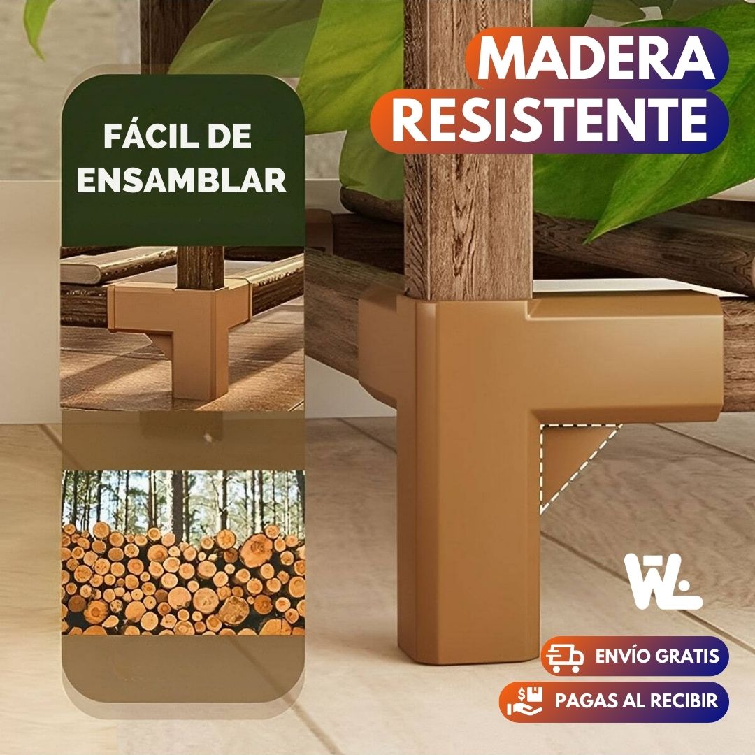 Soporte Para Plantas De Madera Con 7 Posiciones