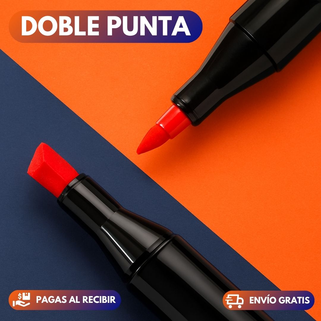 Marcadores 80 Piezas Colores Base De Alcohol Artísticos Doble Punta