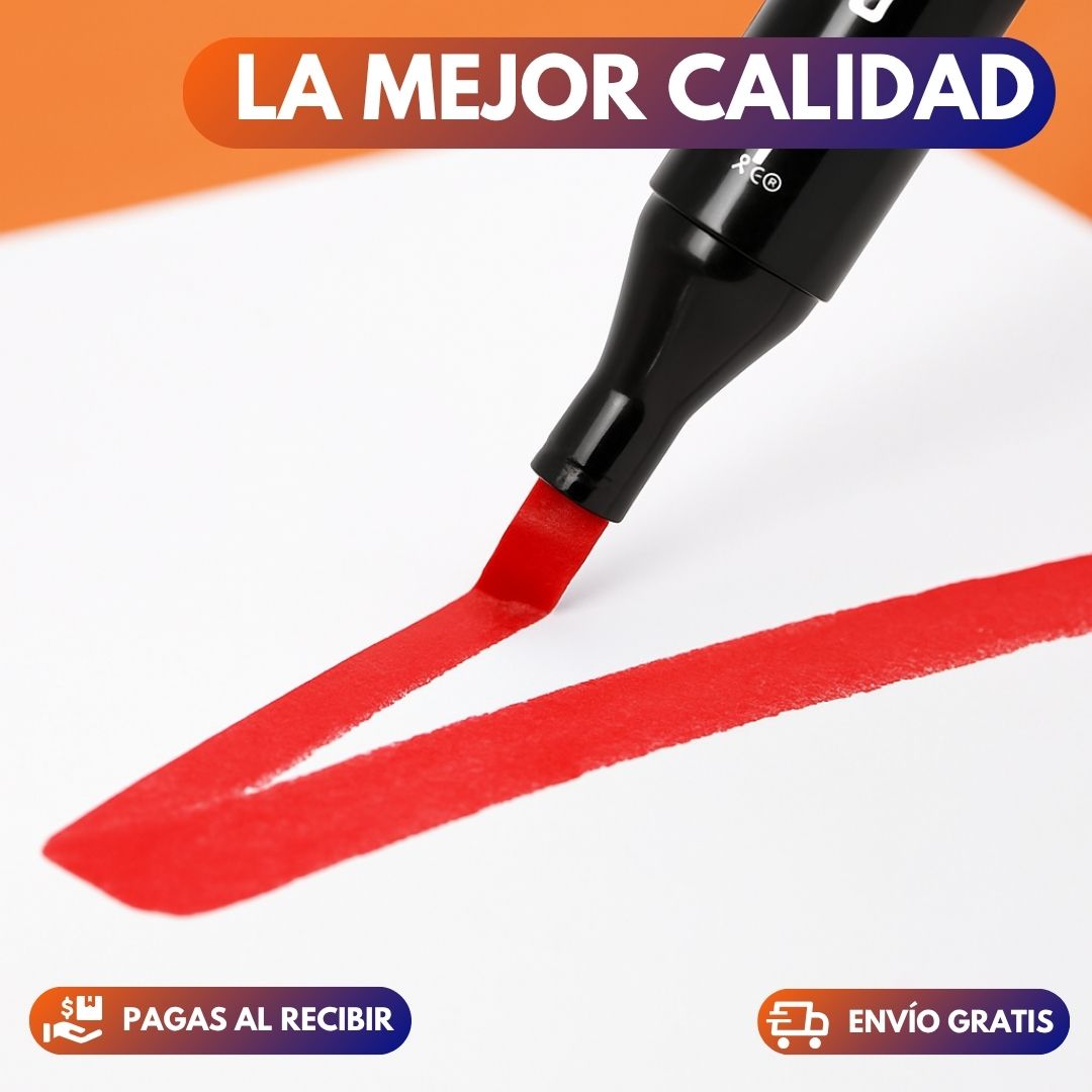 Marcadores 80 Piezas Colores Base De Alcohol Artísticos Doble Punta